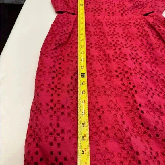 Madewell red eyelet dress with cut out sides. Zip up back size lined small - Picture 8 of 8